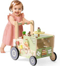 ROBUD Wooden Baby Walker, Baby Push Walker for 10+ Months, Montessori Push Toy, Adjustable Speed & Height Learning Toy with Activity Panel (Rustic Farm Adventure Theme)