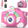 Unicorn Camera for Girls Boys with Cartoon Silicone Cover, Digital Mini Toddler Camera Toys for 3 4 5 6 7 8 9 10 11 12 Year Old Kids Birthday Chirstmas Gifts - Personal Video Players (Unicorn Pink)