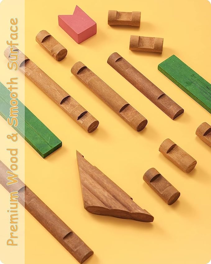 SainSmart Jr. 450 PCS Wooden Log Cabin Set Building House Toy for Toddlers, Classic STEM Construction Kit with Colorful Wood Logs Blocks for 3+ Years Old