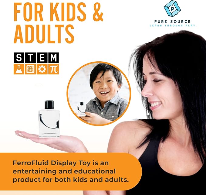 FerroFluid Display Toy Bottle – Dancing Magnetic Fluid STEM Toy – Interactive Liquid Metal Desk Toy with Neodymium Magnets – Educational Science Kit for Kids & Adults