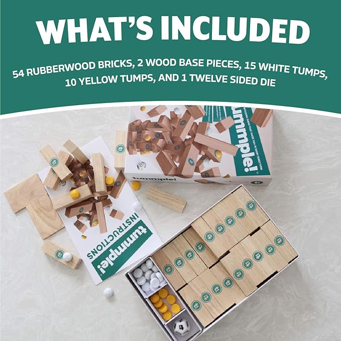 Wooden Block Stacking Tower Game – Fun Party & Family Board Game for Kids, Teens, & Adults – STEM Educational Toy