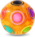 Vdealen Magic Rainbow Puzzle Ball, Fidget Ball Puzzle Brain Teaser Fidget Toy for Boys & Girls- Birthday Party Easter Valentines Christmas Stocking Stuffers for Kids Teen & Adults(Orange)