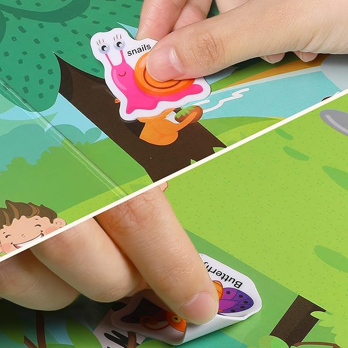 Portable Jelly Sticker Quiet Book for Toddlers, Montessori Busy Book, Preschool Learning Activities Travel Toys (Space)