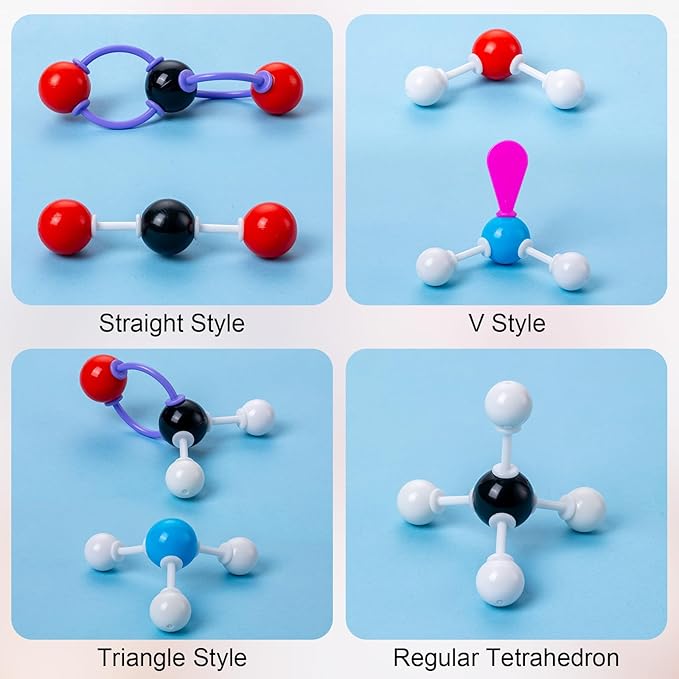 HFKPJRT Molecular Model Kit, 208 Pcs Molecular Model Kit Organic Chemistry, Atom Element Model Kits for Lessons in Chemistry, Gift for Teachers and Students to Raising Space Imagination