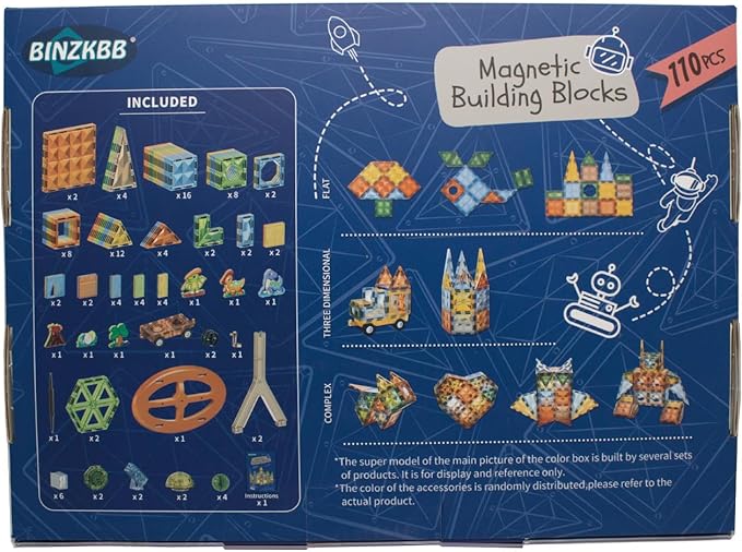 Magnetic Tiles 110PCS - 3D Lighted Magnet Building Blocks for Kids,Creative Dinosaur Toys Educational Sensory Stack STEM Construction Toys for Kids Ages 3 4 5 6 8 10+ Year Old Boys Girls