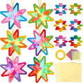 Qyeahkj 36 Set Summer Star Suncatchers Crafts for Kids DIY Star Window Tissue Paper Craft Kit Art Ornament Hanging Decor for School Home Classroom Activity Art Project Birthday Party Favors Gifts