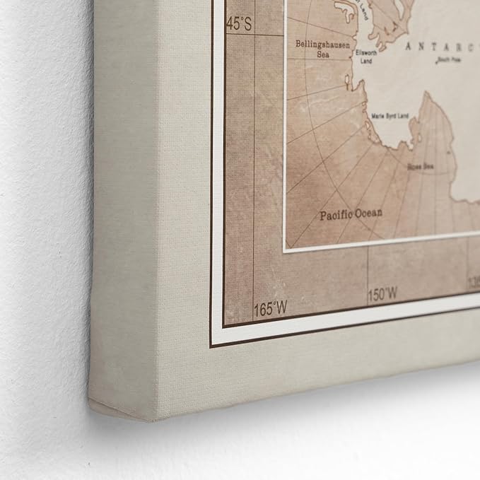 Canvas World Map with Cork Pin Board - English Lettering - Decorative Wall Decoration for All Rooms - Canvas Pictures with World Map Motif (120x80 cm, Pattern 17)