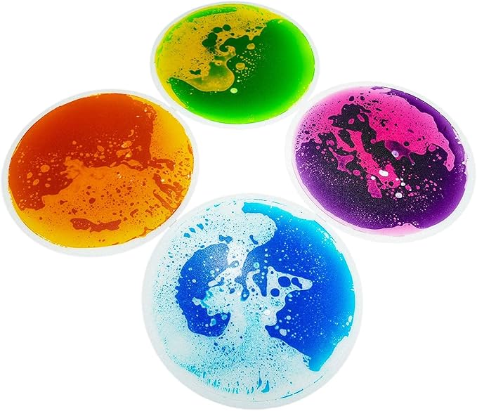 Art3d Liquid Sensory Floor Decorative Tiles,15.8"x15.8" Pie, Colorful, 4 Tiles