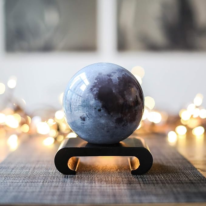 MOVA Moon Globe 6” | Rotating Lunar Globe Powered by Light | No Batteries Needed | Unique Desk Decor or Gift