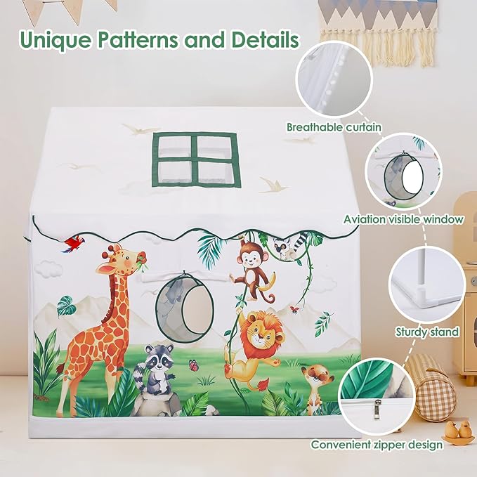Kids Tent Toddler Playhouse for Boys Girls,Large and Foldable Kids Playtents with Windows,Portable and Lightweight Play Tent Indoor&Outdoor Gift for Children