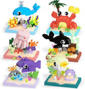 6 Packs Ocean Animals Building Blocks, Marine Life Building Set Toy, Mini Party Favors for Birthday Party Gifts，Goodie Bags Stuffers for Ages Boys Girls