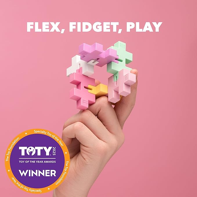 Plus-Plus - HEXEL Bubblegum - Fidget Sensory Puzzle Toy - Travel Friendly, Quiet Stress and Anxiety Relief for Kids/Adults