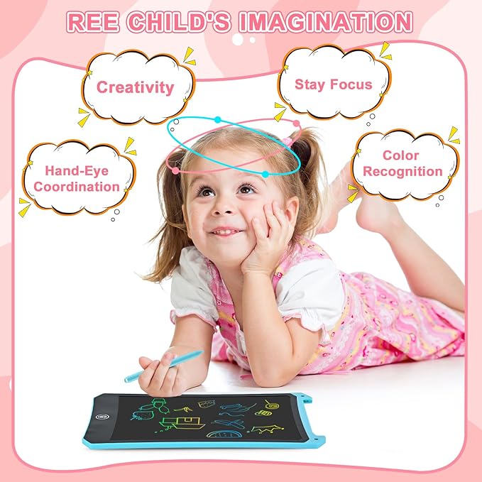 cimetech LCD Writing Tablet, 2 Pack Toddler Kids Toys, 8.5 Inch Drawing Pad Coloring Books, Travel Essentials Activities, Christmas Stocking Stuffers Birthday Gifts for Girls Boys Age 3-8