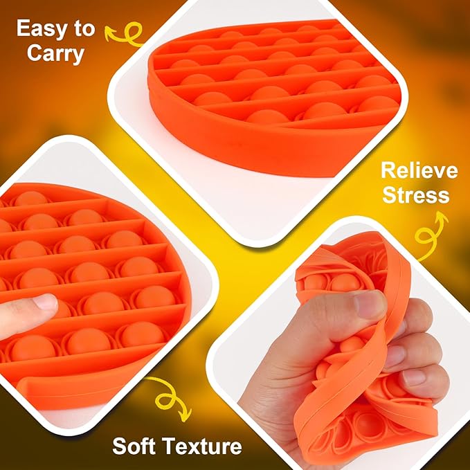 2 PCS Halloween Fidget Toys, Pumpkin Ghost Silicone Bubble Fidget Toys, Stress Anxiety Relief Push Tools for Kids, Adults, Halloween Party Favors