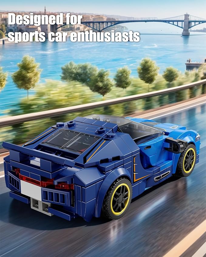 Super Sports Car Building Block Set with Display Case,Speed Race Car Building Kits Construction Toy,Car Collectible Model,Christmas Birthday Gift for Adults and Kids 6 and up(326pcs)