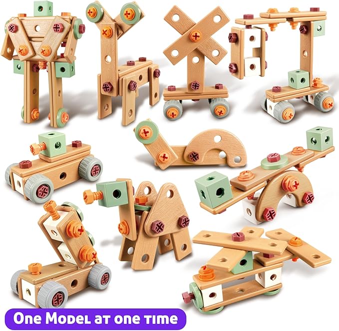Kids Tool Set with Drill, 148 PCS STEM Building Tools with Storage Box Plastic Todder Tool Set for Boys and Girls Age 3 4 5 6 7 8 Years