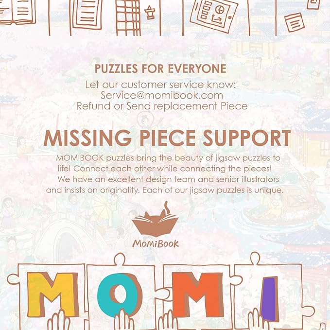 MOMIBOOK Puzzles for Adults 1000 Pieces Jigsaw Puzzles of Genre Painting of Cats in Jiangnan, Painting Image Chinese Challenging Hard Impossible Puzzle Unique Funny Party Christmas Birthday Gifts