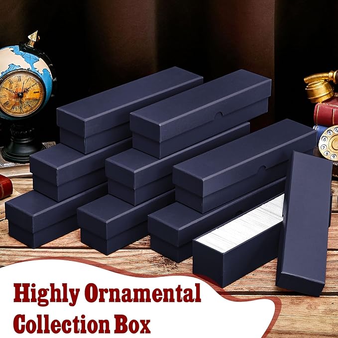 Teling 4 Pcs Coin Storage Box 2x2inch Flip Holders Collectors Coin Supplies Holders for Cents Collection Cardboard(Blue)