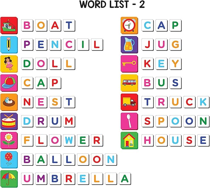 Magnetic Preschool learning Toys for Toddlers Aged 3 4 5 6 Years Old Learn to Spell Objects|104 Magnet Pieces-32 Picture & 72 Letters with Magnet Board & Spelling Game Guide|Educational Toy for Kids