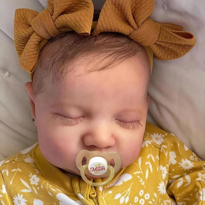 ADFO Lifelike Reborn Baby Dolls, 20 inch Realistic Newborn Real Life Baby Girl Dolls Soft Silicone Full Body Vinyl Girl Baby Dolls with Clothes and Toy Gift for Kids Age 3+