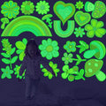 Glow in The Dark Colorful Flowers Stickers, 27 PCS Glowing Luminous Rainbow Heart Wall Decals Flowers Mushrooms Ceiling Stickers for Kids Boys Girls Bedroom Nursery Playroom Party Room Decor