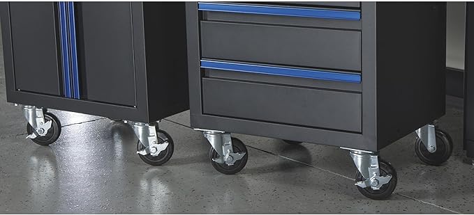 Strongway Steel Garage Storage System with Drawers, Pegboard, Shelves, Tabletop, 2 Rolling Cabinets, 81.5in. x 75.7in.