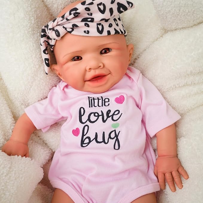 Girl 18 Inch, Full Silicone Baby Doll, Realistic Baby Dolls, Realistic Veins & Pose, Not Vinyl, Reborn Baby Dolls Silicone Full Body, Gift Set