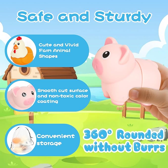 Toddler Toys,Montessori Preschool Learning Activities Animal Toy for Boys Girls,10 pcs Little People Animals Matching Games Fine Motor for Kids Ages 2-3