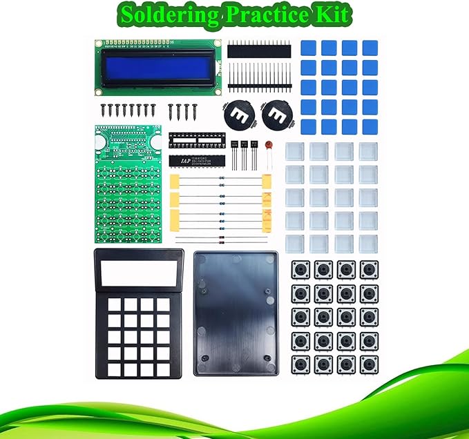 Electronic Calculator Soldering Practice Kit Desk Calculator Soldering Project Kit Electronic DIY Kits with 1602 LCD Display HUAGZIMO