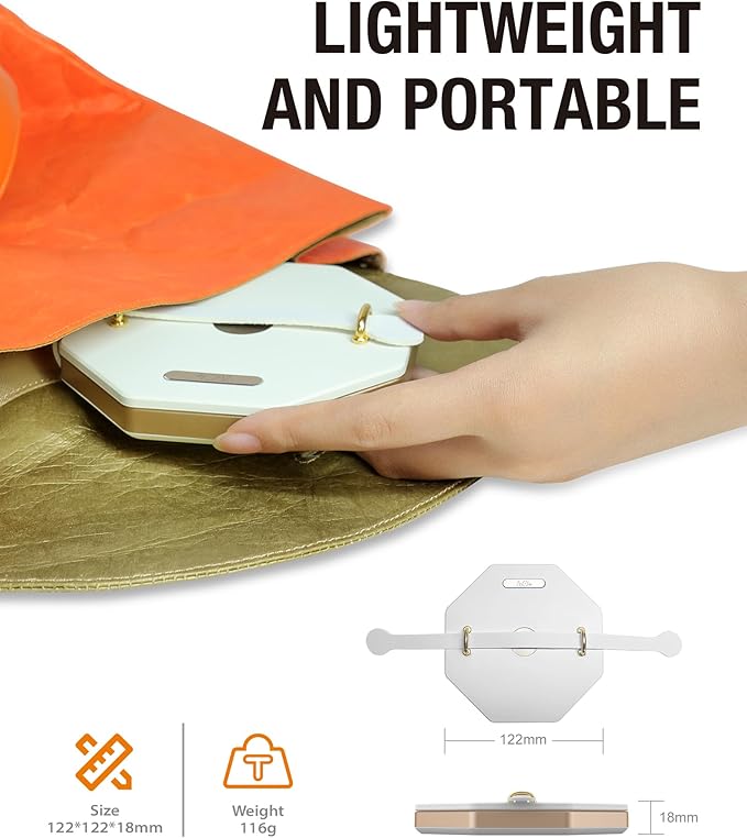 Teacher Appreciation Gift - Thank You Gift for Teachers, Portable Folding Table Lamp - Dimmable, Collapsible Paper Lantern for Camping, Emergency & Home Decor, Gifts for Women (White)