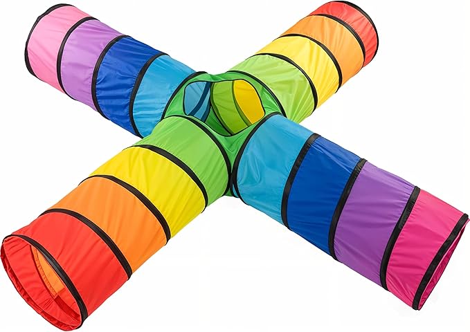XXL Tunnel for Kids 98 in. | Tunnel Tent for Toddlers | 4X Play Tunnels for Children | Colorful Pop Up Crawl Tunnel | Collapsible Gift for Boy and Girl Indoor and Outdoor Game