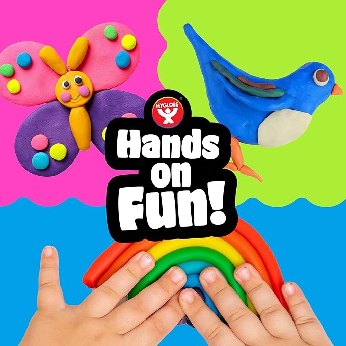 Hygloss Play Modeling Dough for Kids – Safe & Non-Toxic Sensory Dough for Arts and Crafts – 1 lb Tub – Play Clay for Toddler Activities, Preschool Classroom Must-Haves – 6 Assorted Colors, Unscented
