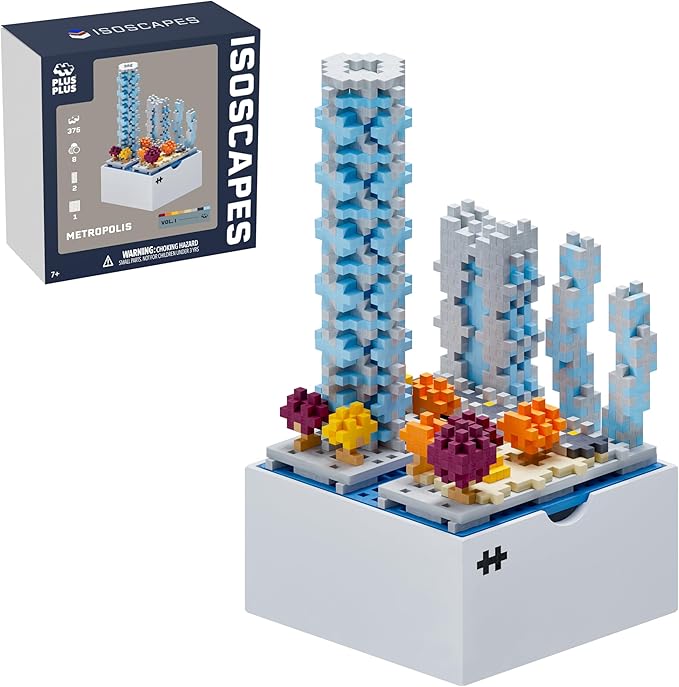 PLUS PLUS Isoscapes, Interlocking Mini Building Blocks, 3D Puzzle Stem Toy for Kids, Office and Home Decor - Metropolis