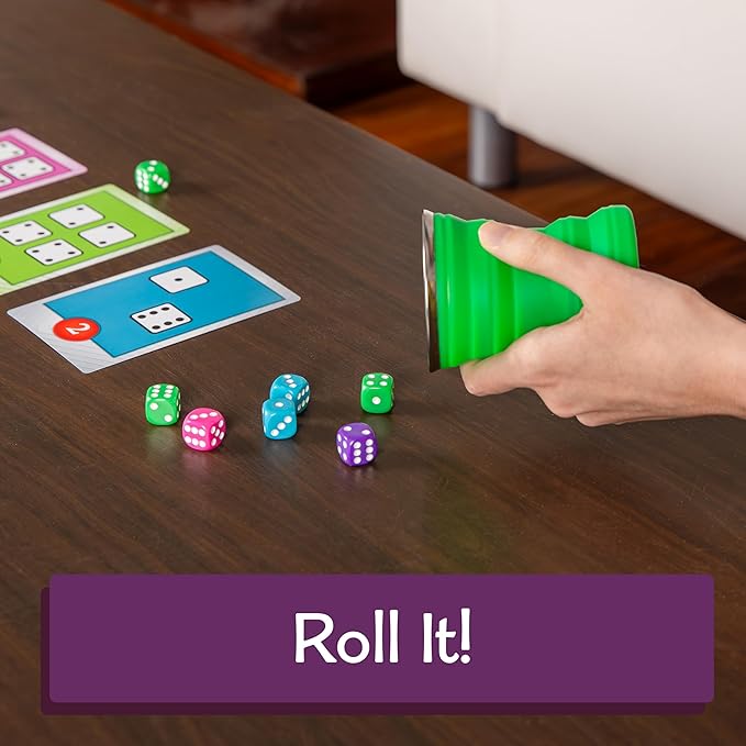 Calliope Games Roll for It Going Big - Fast-Playing Family Dice Game with Big Oversized Cards and Dice, Retirement Party Games, Fun Family Games for Travel, Parties, and Game Night - Purple Edition