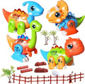 Dinosaur Toy Set for Kids Ages 3-5, Magnetic Mix or Match Dino Toys with Lights & Sounds, 24 Pcs Kits Include Flash Cards and Dinosaur Egg, Creative STEM Educational Gift for Boys and Girls