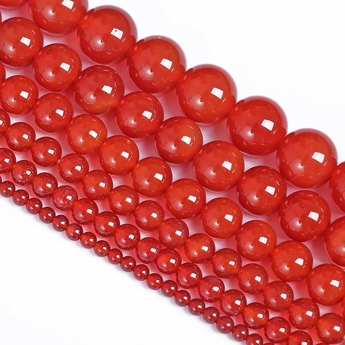 12MM 32PCS Natural Stone Red Agate Loose Beads for Jewelry Making DIY Bracelet Semi Precious 1 Strand