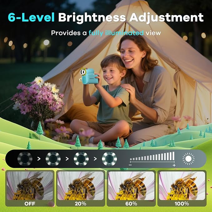 HP60 IPS Microscope for Kids: [Auto On & Off] [3-in-1] 2" Portable Handheld Microscope Miniscope, Pocket Mini Scope Educational Science Kit, Christmas Birthday Gifts for Kids, PC View, Blue