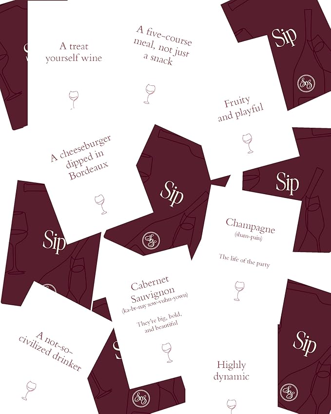 Sippin on Somethin' - Social Card Game for Trivia, Knowledge, and Learning About Wine, Have Fun and Foster Connection - Ideal for 4 to 20 Players