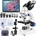 Microscope for Adults WF10x and WF25x eyepieces, 40X-2000X Magnification USB Camera, Microscope for Adults Suitable for Laboratory School Home Education.