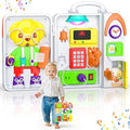 Montessori Busy Board for 1 Year Old Boy Girl, Musical Baby Toys 12-18 Months, Bilingual Learning Educational Toddlers Toys for 1-2 Year Old Birthday Gifts