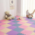 36 Tiles Foam Play Mat for Baby, 0.4 Inch Thick Foam Interlocking Floor Mats, Non-Toxic Baby Playmat, Solid Colored Puzzle Play Mat Kids Floor Mats for Toddler(Beige/Pink/Purple/Gray Blue)