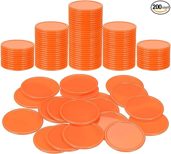 uxcell Plastic Poker Chips, Learning Counters Counting Counters Disk Marker Opaque Game Token for Game Play Math Counting