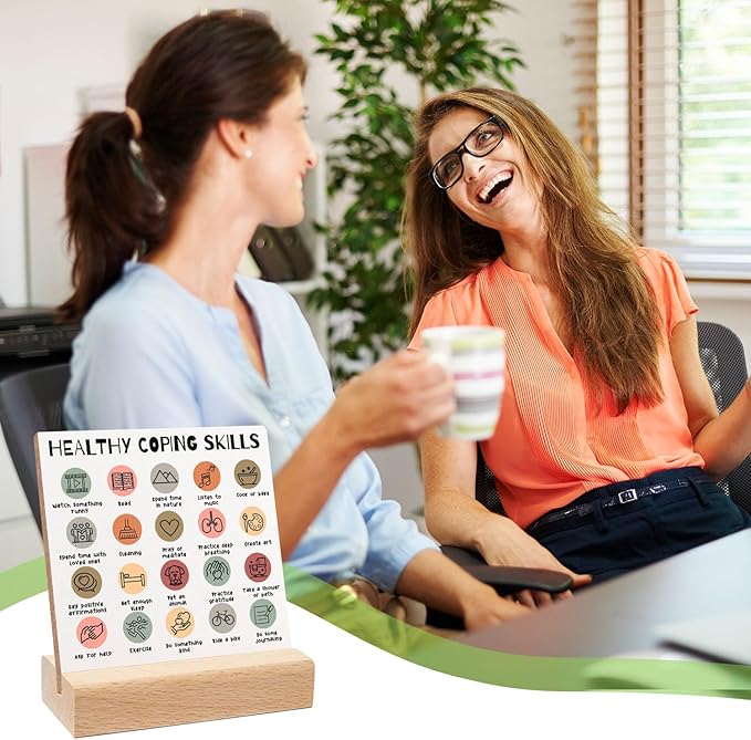 Calming Corner Desk Decor Counseling Office Must Haves Gifts for Mental Health Recovery Self Care Encourage Plaque Gifts Home Therapist Office Counselor Psychology Decorations