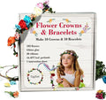 EggSun Flower Crown Making Kit for Girls Kids Gift Tea Party Spring Craft Bracelet DIY Fairy Flower Crown Kit Kids Birthday Party Floral Hair Arts Crafts Spring Easter Gift for Girls 5 6 7 12 Year Old
