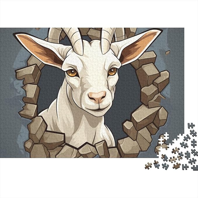 Sheep Thickened Wooden Jigsaw Puzzles Adults Fun 1000 Pieces 3D Animal Stress Relief Toy Education Game Home Decoration Toy Intellectual Game Challenge Educational 1000pcs (75x50cm)