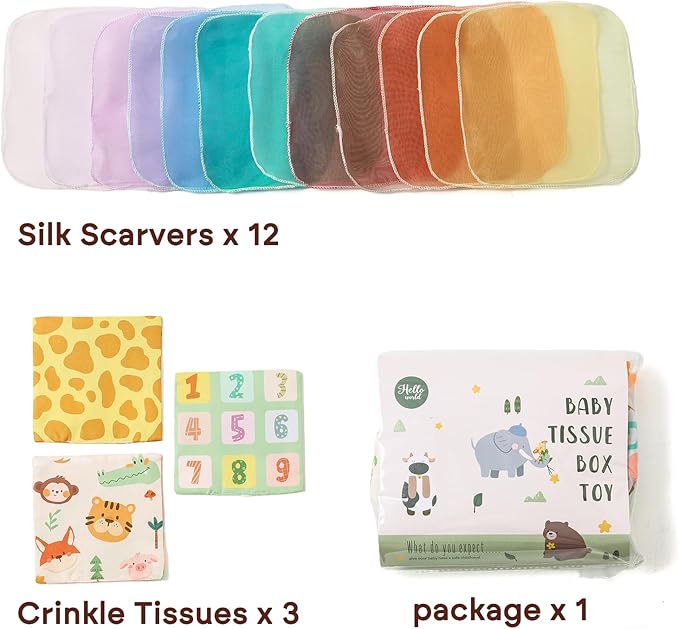 Youuys Baby Tissue Box Toy for Babies 6-12 Months - Montessori Toys Baby Tissue Box Sensory Toys for 1 Year Old - Boy Girl Gifts for Babies 6 12 18 Months Old
