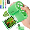 HP20 IPS Microscope for Kids: [3-in-1] [Easy and Fun] 2" Portable Handheld Microscope Miniscope, Pocket Mini Scope Educational Science Kit, Christmas Birthday Gifts for Kids, 32GB, Green