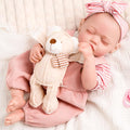Jirachi Lifelike Reborn Baby Dolls Girl, 18-inch Full Vinyl Body Sleeping Newborn Real Baby Doll Adorable Pink Realistic Baby Dolls with Feeding Kit Gift for Kids Age 3+