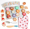 Slice and Bake Wooden Chrismas Cookie Play Food Set for Kids, Kitchen Toys Food Accessories for Toddlers, Pretend Play Baking Set for 3 4 5 Years Old Girls Boys Birthday Gifts