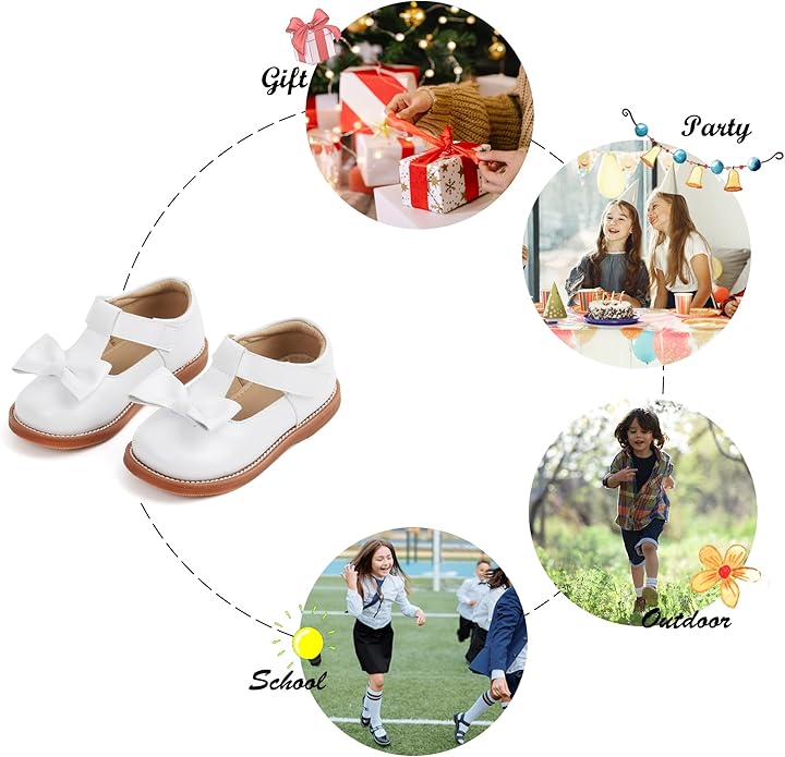 Felix & Flora Toddler Little Girl Mary Jane Dress Shoes - Ballet Flats for Girl Party School Shoes
